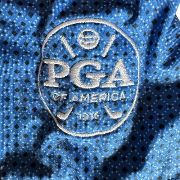 Footjoy Men's Size XL Golf Polo PGA of America on Sleeve Diamond Pattern - Blue - Picture 3 of 5